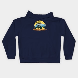 car 911 carrera offroad rally dakar blue light Kids Hoodie